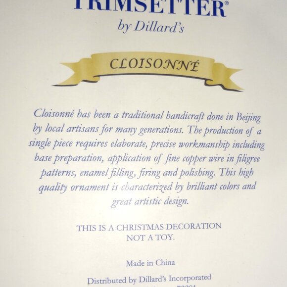 NWT-Trimsetter Cloisonne Holiday Christmas Mouse Ornament. - Picture 3 of 3